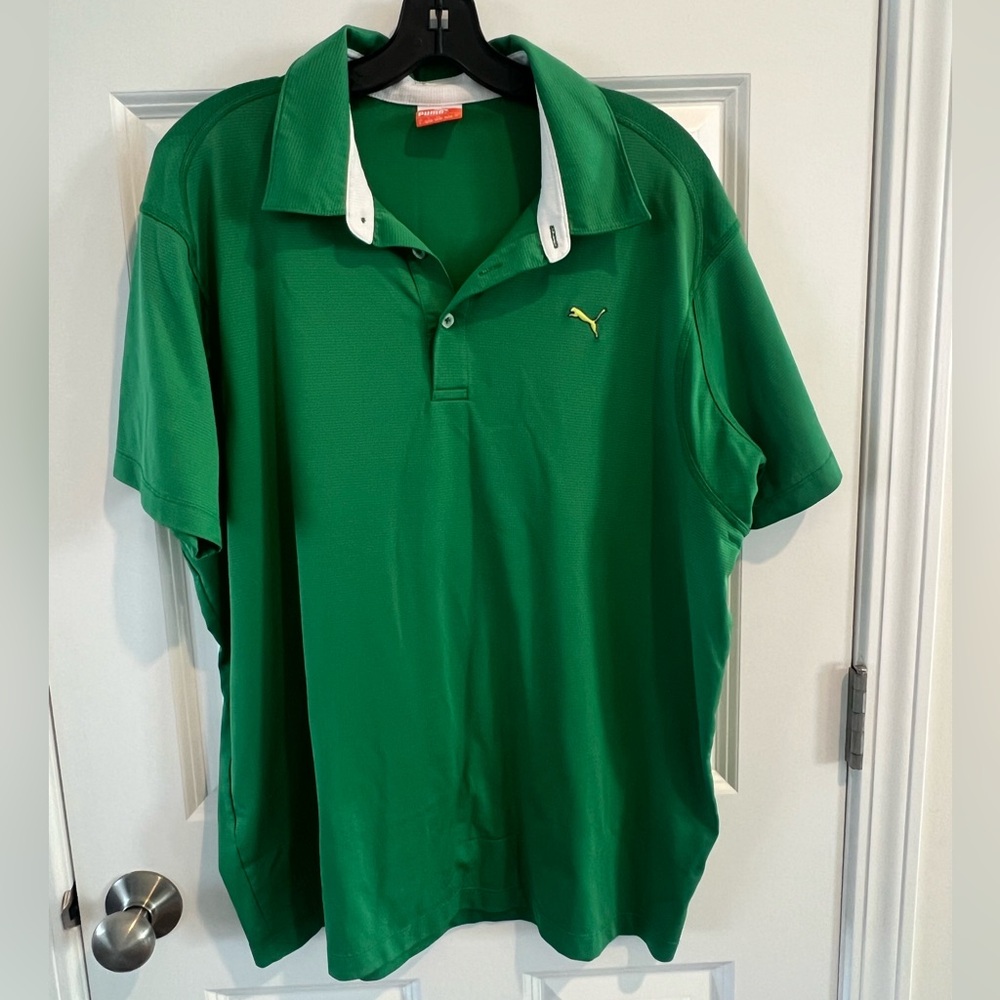Puma Men's Vibrant Green Polo Golf Shirt